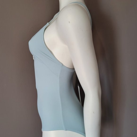 Solid & Striped The Kelsey Cutout One Piece Swimsuit in Pastel Blue Size XS - Picture 3 of 14